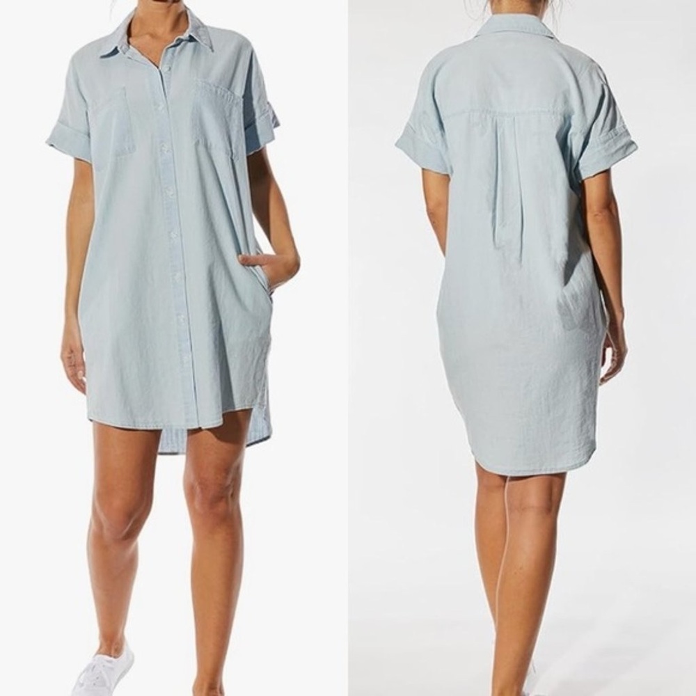 NWT OAT New York Oversized Shirt Dress in Light Cayman
